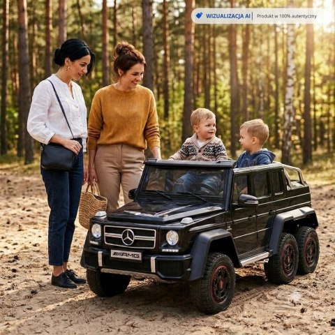 MEGA POJAZD- ORYGINALNY MERCEDES G63, NAPĘD 6X6, MIĘKKIE KOŁA, MIĘKKIE SIEDZENIE, SIEDZENIE DLA RODZICA, 12v14AH/ABL-1801