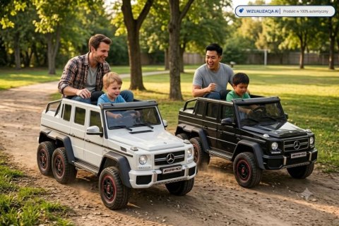 MEGA POJAZD- ORYGINALNY MERCEDES G63, NAPĘD 6X6, MIĘKKIE KOŁA, MIĘKKIE SIEDZENIE, SIEDZENIE DLA RODZICA, 12v14AH/ABL-1801