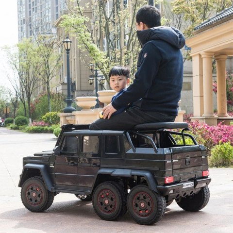 MEGA POJAZD- ORYGINALNY MERCEDES G63, NAPĘD 6X6, MIĘKKIE KOŁA, MIĘKKIE SIEDZENIE, SIEDZENIE DLA RODZICA, 12v14AH/ABL-1801
