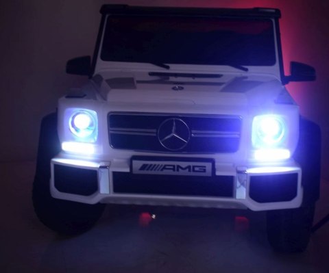 MEGA POJAZD- ORYGINALNY MERCEDES G63, NAPĘD 6X6, MIĘKKIE KOŁA, MIĘKKIE SIEDZENIE, SIEDZENIE DLA RODZICA, 12v14AH/ABL-1801