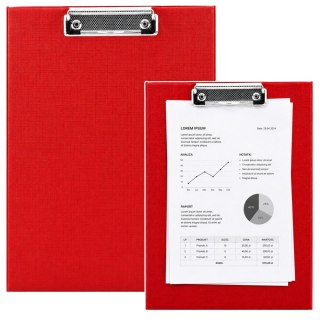Deska Podkładka z Metalowym Klipem Clipboard Do Pisania A4 Czerwona