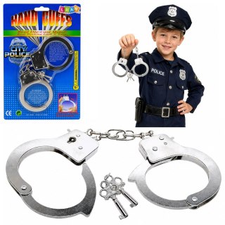 Kajdanki Dla Małego Policjanta Metalowe Z Kluczykami Dla Dzieci Srebrne