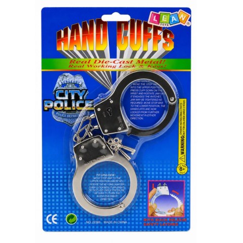 Kajdanki Dla Małego Policjanta Metalowe Z Kluczykami Dla Dzieci Srebrne