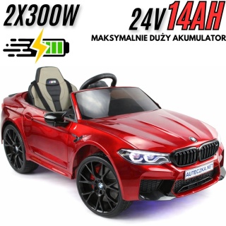 OUTLET - ORYGINALNE BMW M5 24V Z FUNKCJĄ DRIFTU - MIĘKKIE KOŁA, DUŻE SIEDZENIE /SX2118