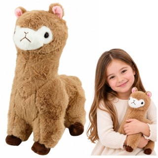 Pluszowa Alpaka Lama Maskotka Przytulanka Miękkie Futerko Beżowa 28 cm