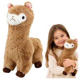 Pluszowa Alpaka Lama Maskotka Przytulanka Miękkie Futerko Beżowa 38 cm