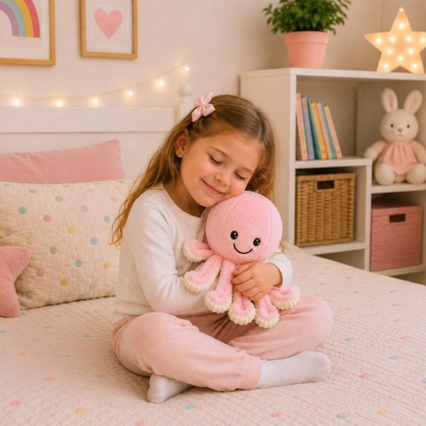 Pluszowa Ośmiornica Maskotka Przytulanka Sprężyste Macki Różowa 50 cm