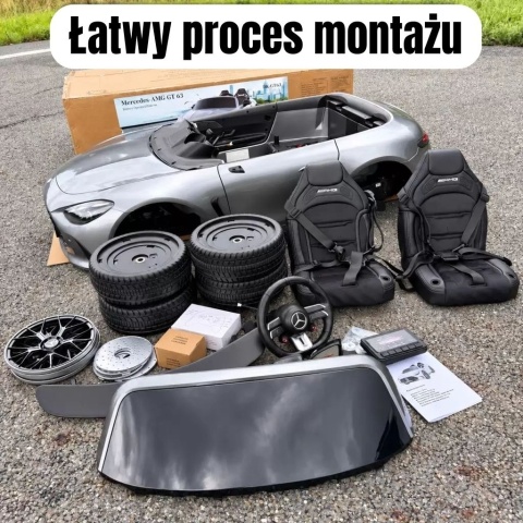 Auto Na Akumulator Mercedes GT63 AMG 4x200W 24V 14Ah Szary Lakierowany