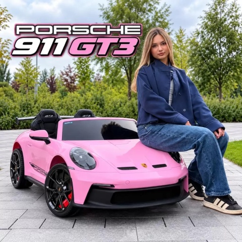 Auto na akumulator Porsche 911 GT3 + PANEL MP4 24V 10Ah Różowe + 4x200W MOCY + PILOT
