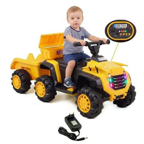 Pierwszy quad na akumulator, jeździk z przyczepą, wolne koło/YW1009