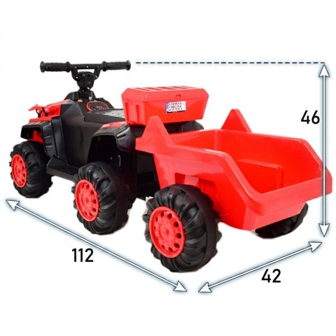 Pierwszy quad na akumulator, jeździk z przyczepą, wolne koło/YW1009