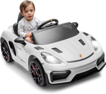Autko na akumulator Porsche 718 Biały + Dotykowy EKRAN MP4 Pilot MP3 światła pasy