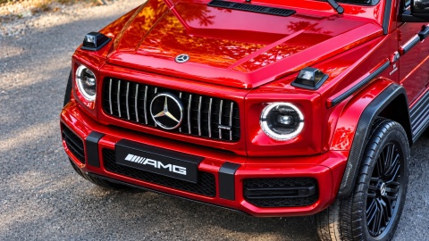 Auto na akumulator Mercedes Benz G63 AMG GIGANT XXL 4x200W 24V Czerwony LAKIEROWANY