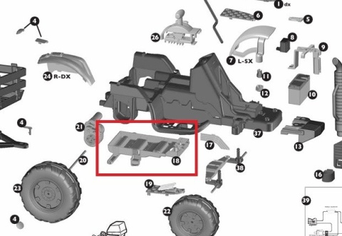 Dolna osłona układu kierowniczego Traktor JOHN DEERE