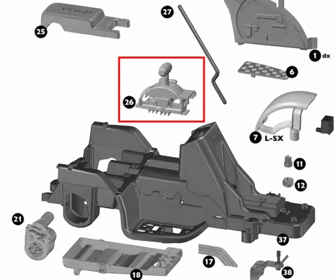 Lewarek biegów Traktor / Koparka 12V