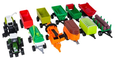 MEGA Zestaw Metalowy Traktor i Kombajn + Naczepy