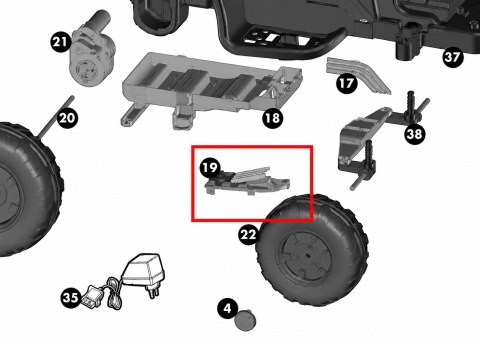 Pedał gazu Traktor JOHN DEERE