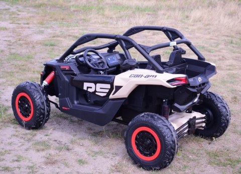 Pojazd Buggy CAN-AM Maverick 3 Turbo RR Czerwono Srebrny LAKIER 4x200 24V DK-CA001