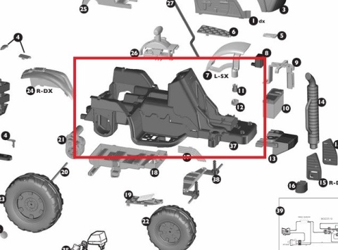 Korpus/karoseria traktor / koparka 12V