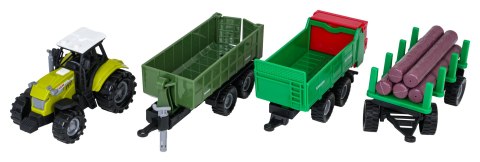 Traktor 1:48 z Funkcją Świateł i Dźwięku + Naczepy