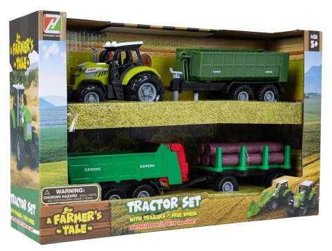 Traktor 1:48 z Funkcją Świateł i Dźwięku + Naczepy