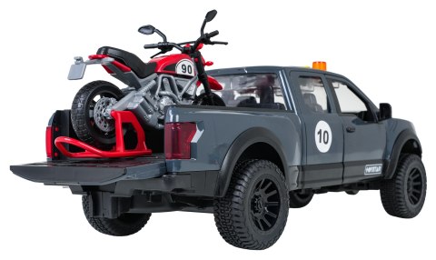Zestaw Auto Terenowe z Funkcją Świateł i Dźwięku + Motocykl