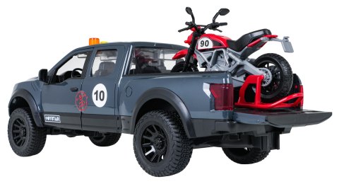 Zestaw Auto Terenowe z Funkcją Świateł i Dźwięku + Motocykl