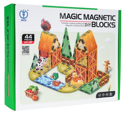 Zestaw Klocków Magnetycznych Farma 44el.