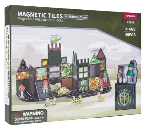 Klocki Magnetyczne Wojsko 56el.