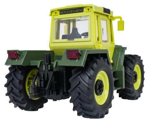 Traktor Zielony 1:24 z Pilotem Mercedes Benz + Przyczepa na Drewno z Dźwigiem