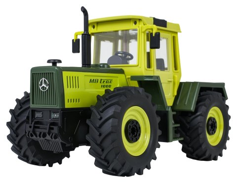 Traktor Zielony 1:24 z Pilotem Mercedes Benz + Żółta Przyczepa