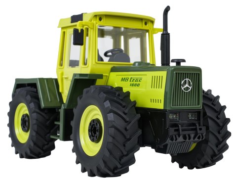 Traktor Zielony 1:24 z Pilotem Mercedes Benz + Żółta Przyczepa