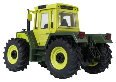 Traktor Zielony 1:24 z Pilotem Mercedes Benz + Żółta Przyczepa