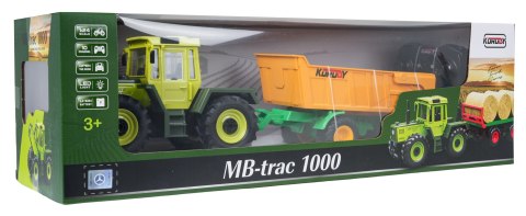 Traktor Zielony 1:24 z Pilotem Mercedes Benz + Żółta Przyczepa