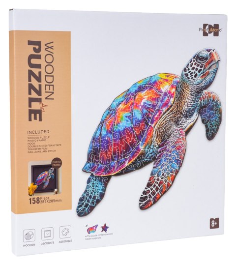 Zestaw Drewnianych Puzzli 158el. Żółw