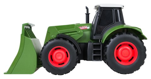 Zielony Traktor z Funkcją Świateł i Dźwięku 1:32 + Czerwona Przyczepa