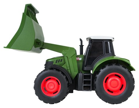 Zielony Traktor z Funkcją Świateł i Dźwięku 1:32 + Czerwona Przyczepa