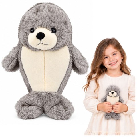 Pluszowa Foka Przytulanka Maskotka Foczka Biało-Szara 25 cm