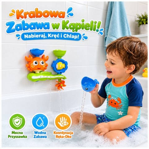 Zabawka Do Kąpieli Krab Wieloryb Wodospad Kołowrotek Przyssawki Kolorowy