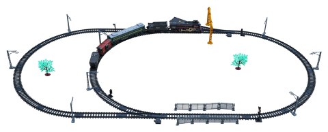 Kolejka Retro z funkcją Dymu, Dźwięku i Świateł 185x113 cm