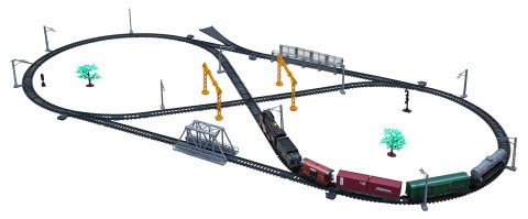 Kolejka Retro z funkcją Dymu, Dźwięku i Świateł 216x113 cm + Akcesoria