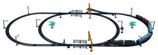 Kolejka Retro z funkcją Dymu, Dźwięku i Świateł 216x113 cm