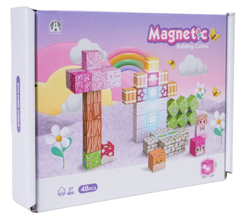 Zestaw Kostek Magnetycznych, Klocki Magnetyczne 48el. + Światło