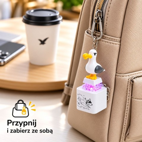 Brelok Mewa Świecący LED z Dźwiękiem Do Kluczy Plecaka Torby Kółko
