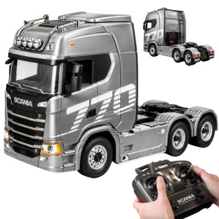 Ciągnik Siodłowy Scania Zdalnie Sterowany RC Huina 1501 Szary Srebrny 1:18