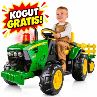 JOHN DEERE traktor z przyczepką na akumulator PEG-PEREGO 2x165W 12V
