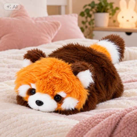 Mała Pluszowa Panda Czerwona Przytulanka Maskotka Rudawo-Brązowa 16 cm