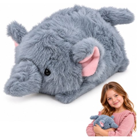 Mały Pluszowy Słonik Czerwona Przytulanka Maskotka Zwierzątko Szary 16 cm