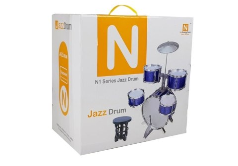 Perkusja Duża Błyszcząca z Krzesłem Niebieska