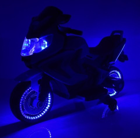 NAJNOWSZY MOTOR ŚCIGACZ, ŚWIECĄCE KOŁA, PANEL, DŹWIĘKI, SKÓRA/3188FL